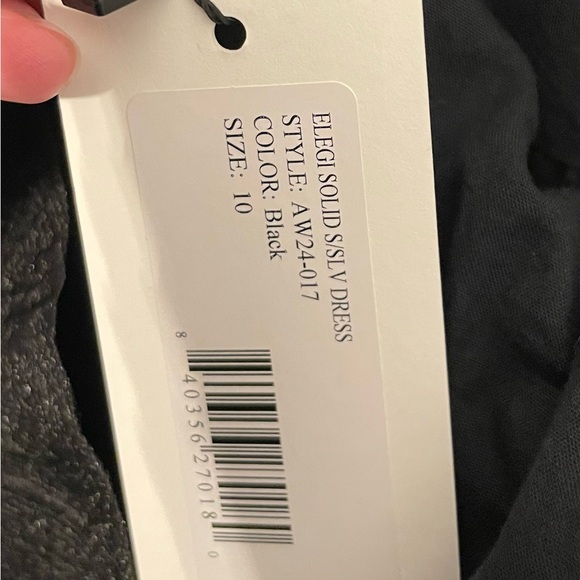 Sea New York Black Smocked Midi Dress Size 10 Designer V-Neck Short Sleeve woman - Picture 4 of 6